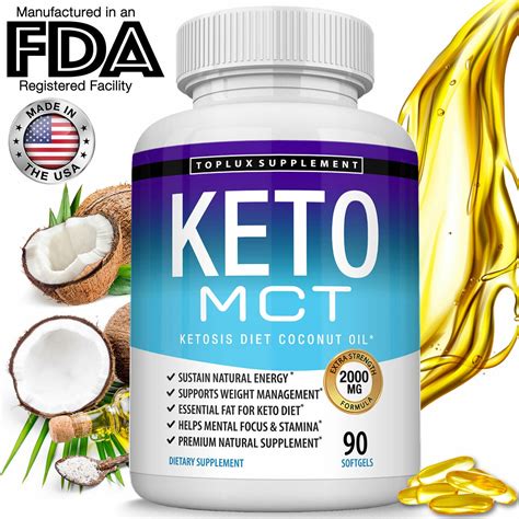 Keto MCT Diet Pills 2000 MG (90 CAPSULES) Weight Loss Fat Burner ...