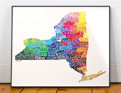 New York map art New York art print signed print of my | Etsy