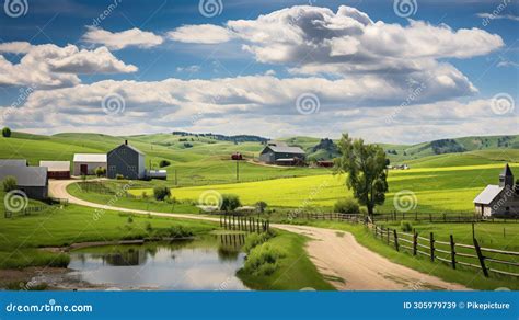 Crops farm town stock illustration. Illustration of animals - 305979739