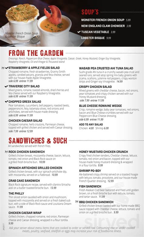 Black Rock Bar & Grill - Utica menu in Utica, Michigan, USA