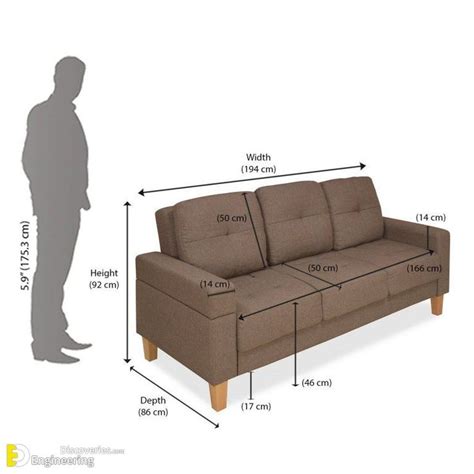 Dimensions And Standard Sizes Of Home Furniture | Sofa bed design, Furniture dimensions standard ...