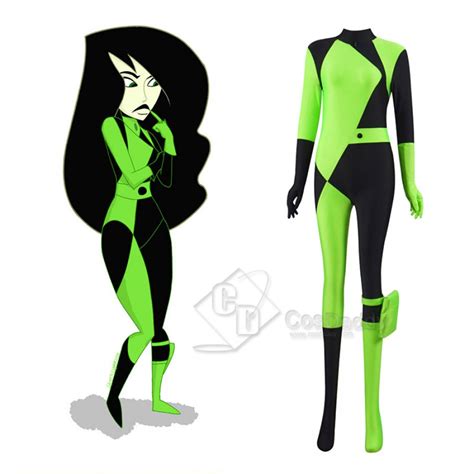 Kim Possible Costume Shego Cosplay Adults Jumpsuit Halloween Bodysuit