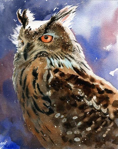 Rachel's Studio Blog: Original Watercolor Painting of an Owl