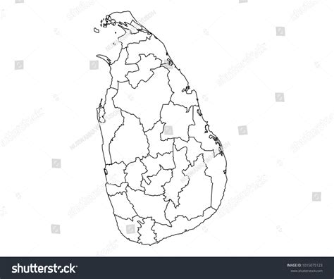 Sri Lanka Outline Map Detailed Isolated Stock Vector (Royalty Free ...