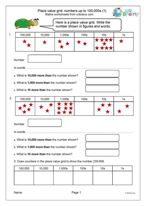 Place value grid (1) - Number and Place Value by URBrainy.com