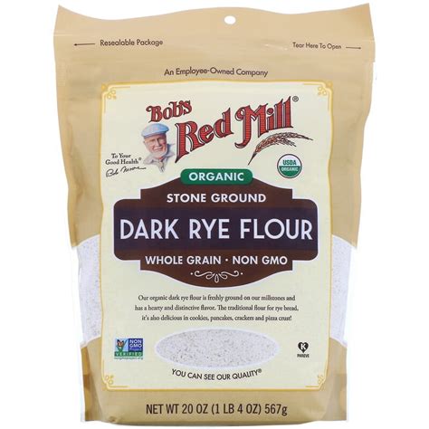 Bob's Red Mill, Organic Dark Rye Flour, Whole Grain, 20 oz (567 g)(pack of 4) - Walmart.com