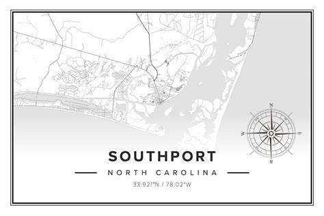 Southport NC Map - Islands Art & Bookstore