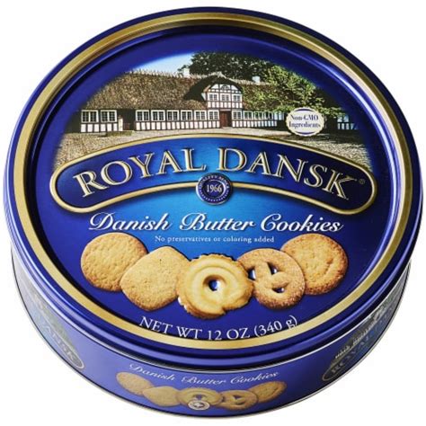 ROYAL DANSK Danish Butter Cookie, 12oz Tin – Original Butter Christmas ...