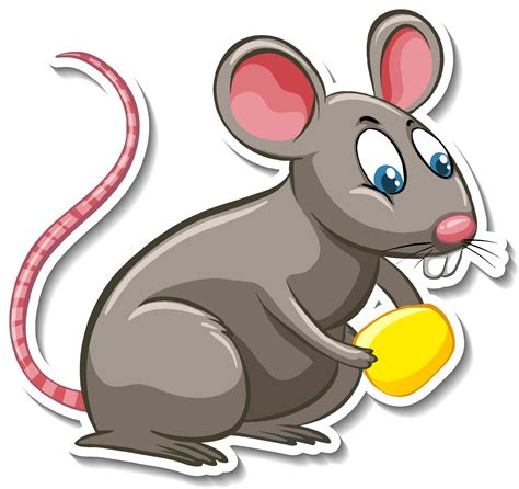 A sticker template of rat cartoon character 3304312 Vector Art at Vecteezy