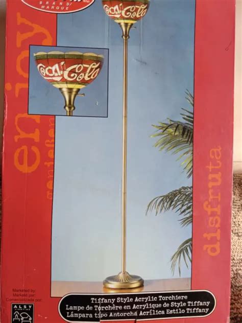 VINTAGE COCA-COLA FLOOR Lamp Shade, Tiffany Stain Glass Style, Plastic, 12” $32.99 - PicClick