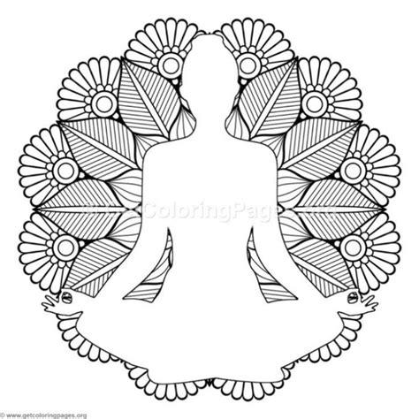 Sitting Yoga Pose Mandala Coloring Pages – GetColoringPages.org in 2020 ...