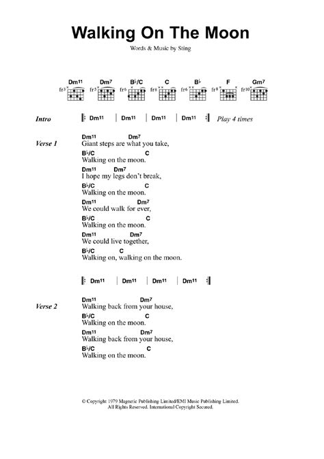 Walking On The Moon by The Police - Guitar Chords/Lyrics - Guitar Instructor