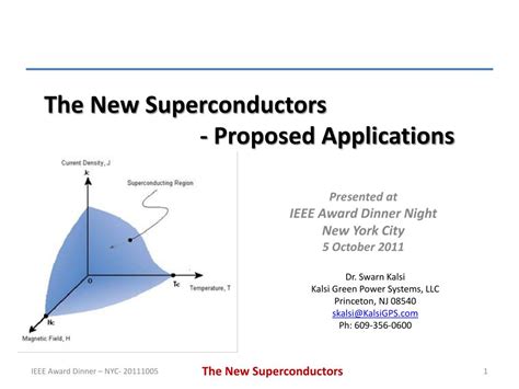 PPT - The New Superconductors - Proposed Applications PowerPoint ...