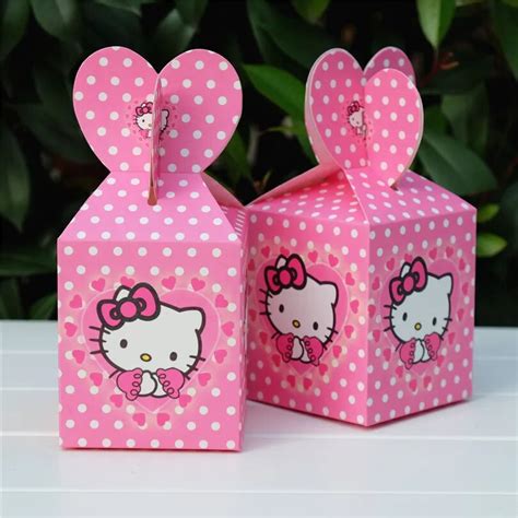 Aliexpress.com : Buy 6pcs/lot Hello Kitty Favor Box Candy Box Gift Box Cupcake Box Boy Kids ...