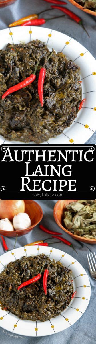 Authentic Laing Recipe (Taro leaves in Coconut Milk) - Foxy Folksy