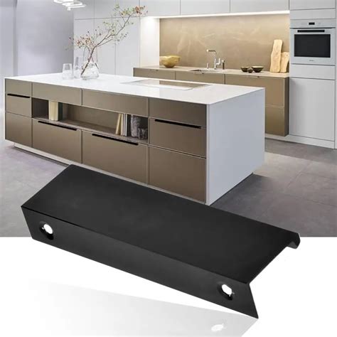 Modern Kitchen Cabinet Furniture Handles Finger Pull Contemporary Metal ...