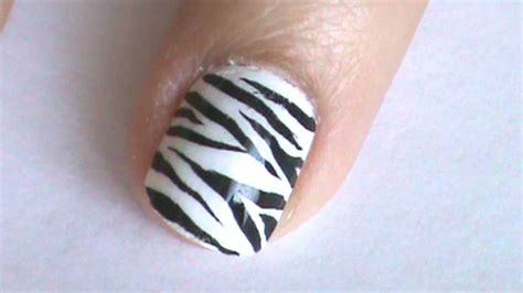 Zebra Nail Art Design - YouTube