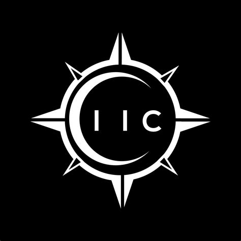 IIC abstract technology circle setting logo design on black background ...