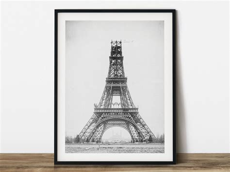 The Historical Eiffel Tower in Paris Black and White Travel | Etsy ...