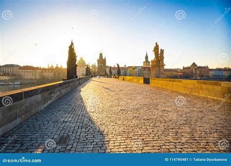 Charles Bridge at Sunrise Light in Early Morning Stock Image - Image of landmark, baroque: 114790481