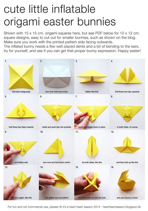 instructions for how to make an origami easter bunnies with the ...