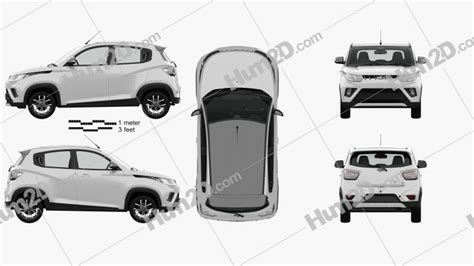 Mahindra KUV 100 with HQ interior 2018 Blueprint in PNG - Download Vehicles Clip Art Images