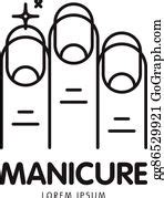 380 Vector Line Logo For Manicure Salon Clip Art | Royalty Free - GoGraph