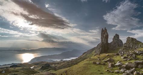 The Old Man of Storr on the Isle of Skye during Sunrise Stock Photo - Image of beautiful ...