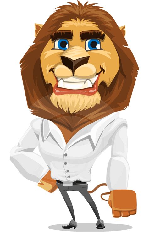 Business Lion Vector Cartoon Character | GraphicMama | Character design, Cartoon characters, Cartoon