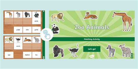 Zoo Animals Interactive Matching Activity (teacher made)