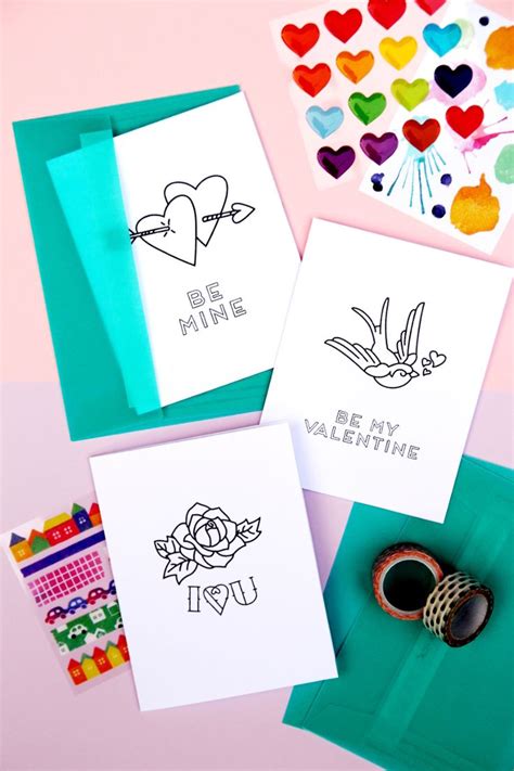 FREE PRINTABLE VALENTINE'S DAY TATTOO INSPIRED CARDS. — Gathering Beauty | Stampabili san ...