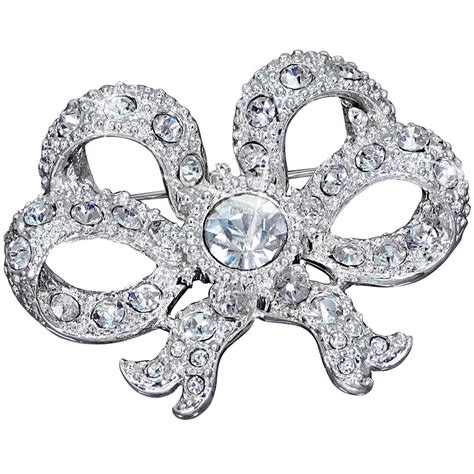 Crystal Bow Brooch - Women's Jewelry - Miles Kimball