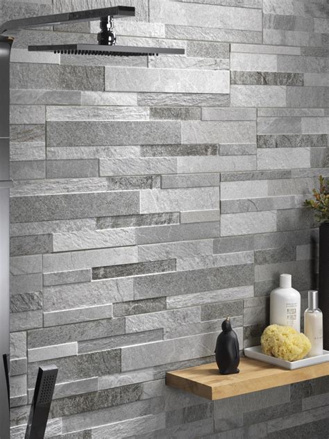 Grey Slate Split Face Tiles | Bathroom Wall Tiles | Porcelain Kitchen ...