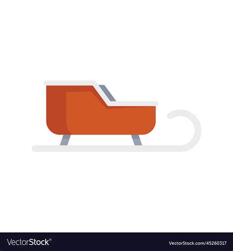 Sleigh icon flat santa sledge Royalty Free Vector Image