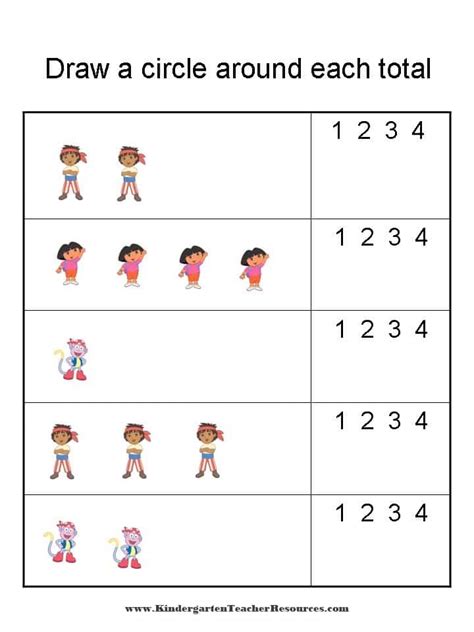 Dora the Explorer Number Worksheets