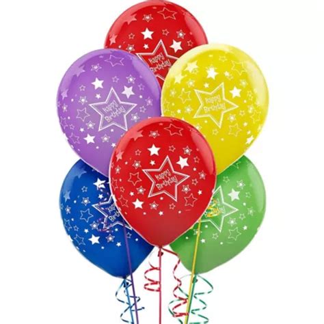 Primary Coloured Star Birthday Balloons, 20-pk Party City