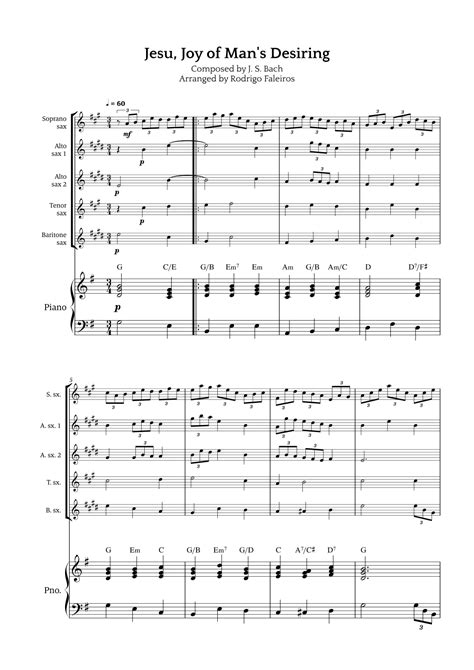 Jesu, Joy of Man's Desiring (arr. Rodrigo Faleiros) by Johann Sebastian ...