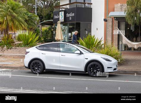 2023 white Tesla Model Y parked in Avalon Beach,Sydney,NSW,Australia ...