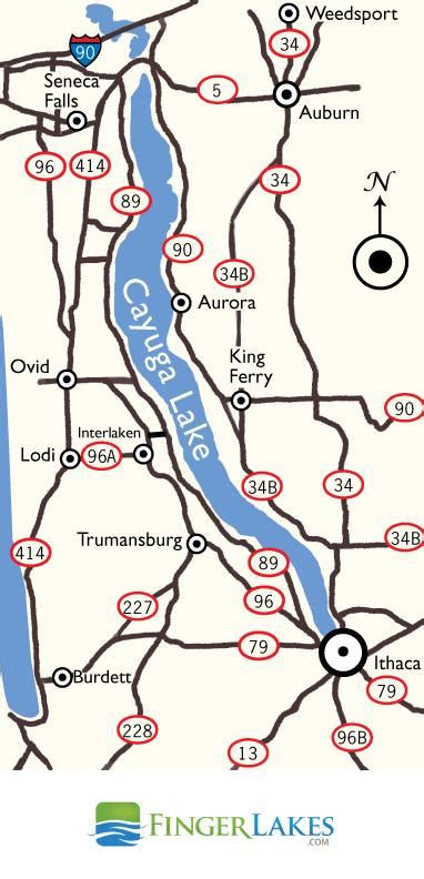 Cayuga Lake Map - View Maps of Cayuga Lake