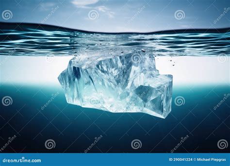 Underwater Shot of an Iceberg Floating in Water Stock Illustration ...