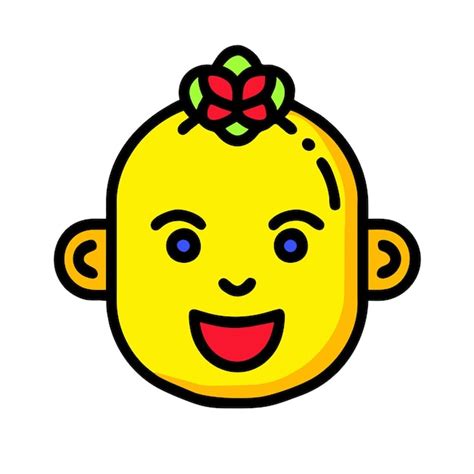 Premium Vector | Baby face yellow icon vector illustration