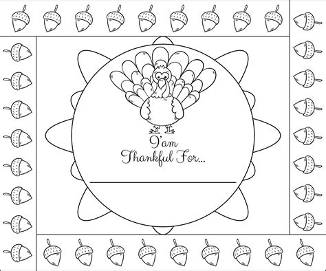 Thanksgiving Placemat Template Free