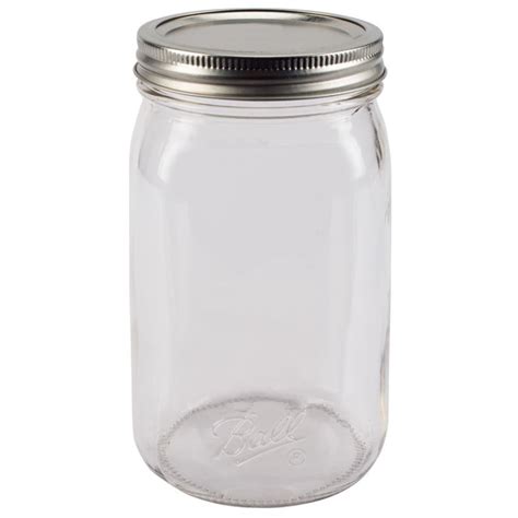 Ball Smooth-Sided Wide Mouth Quart 32 Oz. Glass Mason Jars - 12 Count ...