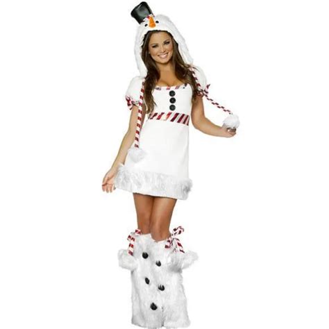 Classical White Snowman Cosplay Women Christmas Costumes Adult Women ...