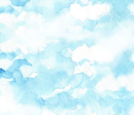 sky watercolor drawing fabric - katarina - Spoonflower