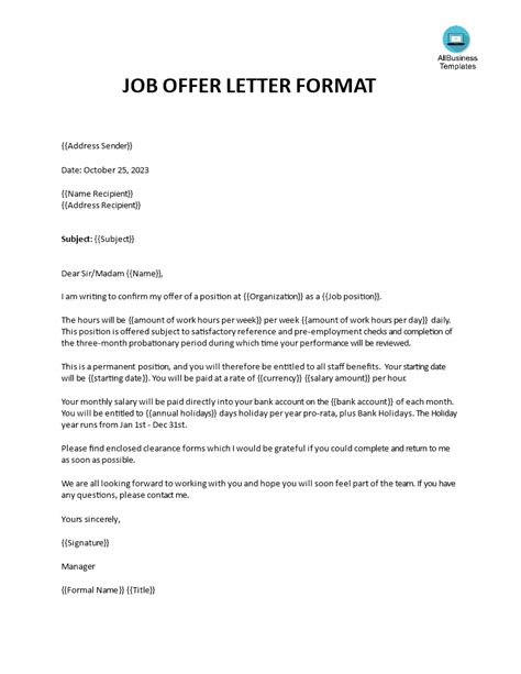 Here’s A Quick Way To Solve A Info About Job Offer Letter Template Industrial Engineer Cv Sample ...