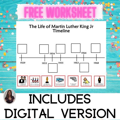 Martin Luther King, Jr Timeline free worksheet • Special Needs for ...