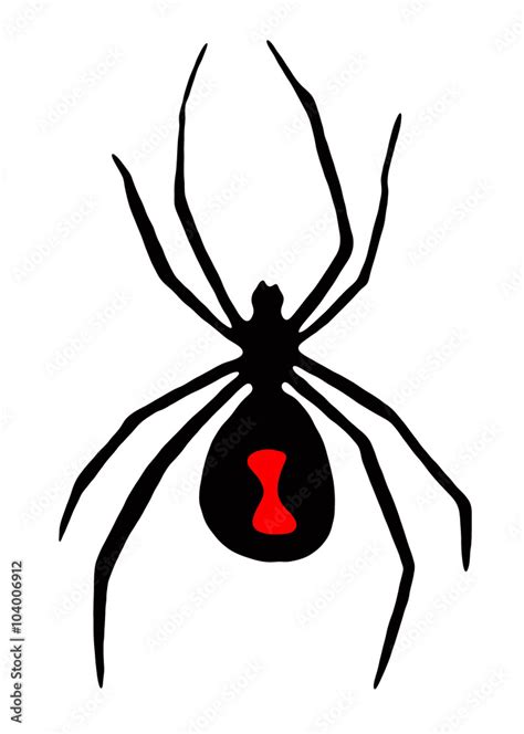 Black Widow Spider Symbol. Black widow spider illustration. Black on white background with ...