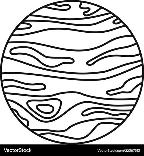 Jupiter planet icon outline style Royalty Free Vector Image