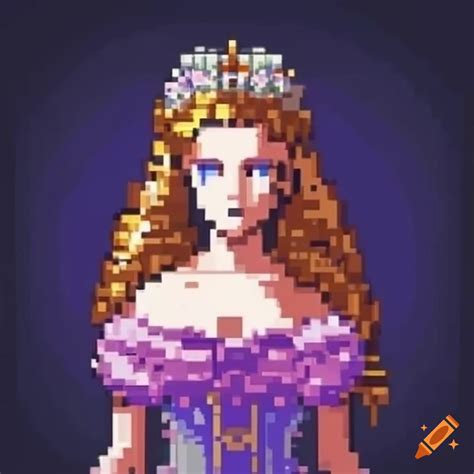 Pixel art of an elegant noble lady